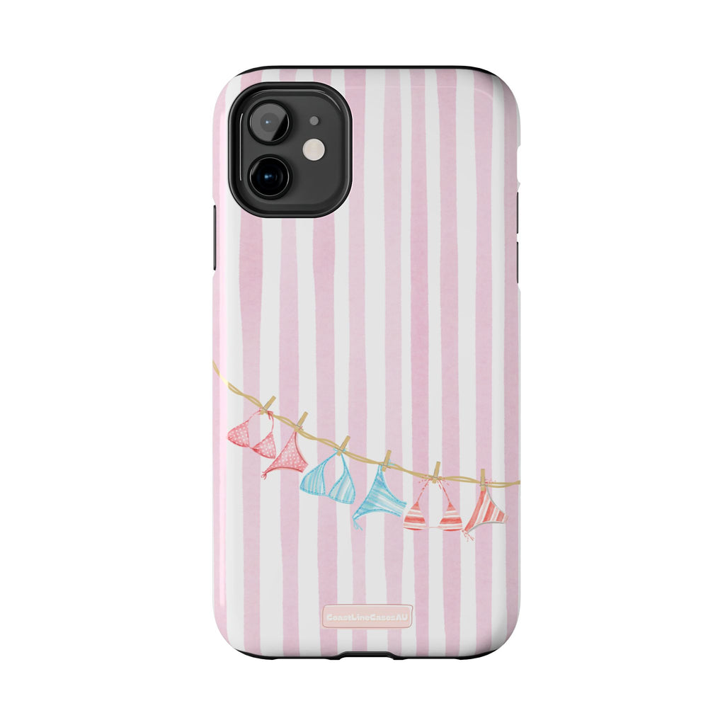 Coast-line Phone Case- Blush Stripe